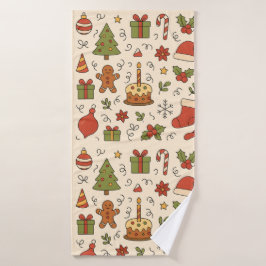 Toalha De Banho Padrão Alegre de Natal