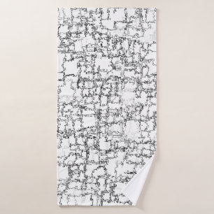 Toalha De Banho Padrão de Abstrato preto e branco