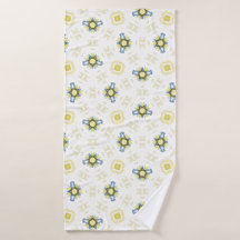 Padrão de Azulejo Floral em Aquarela Suave