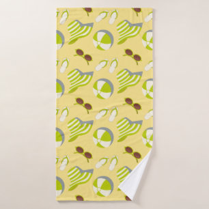 Toalha De Banho Padrão de férias em praia com óculos de sol e chap