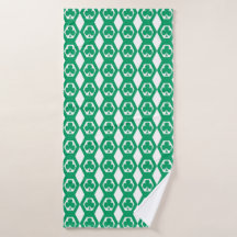 Padrão de Hexágono Branco Verde Trevo