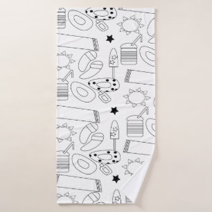 Toalha De Banho Padrão de Tema da Praia de Verão