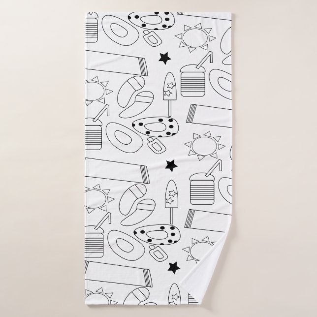 Toalha De Banho Padrão de Tema da Praia de Verão (Toalha de Banho)