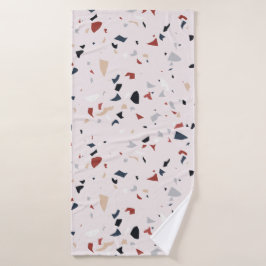 Toalha De Banho Padrão de Terrazzo Moderno Abstrato de Meados do S