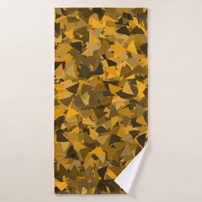 Toalha De Banho Padrão de Triângulo Laranja Marrom (Toalha de Banho)