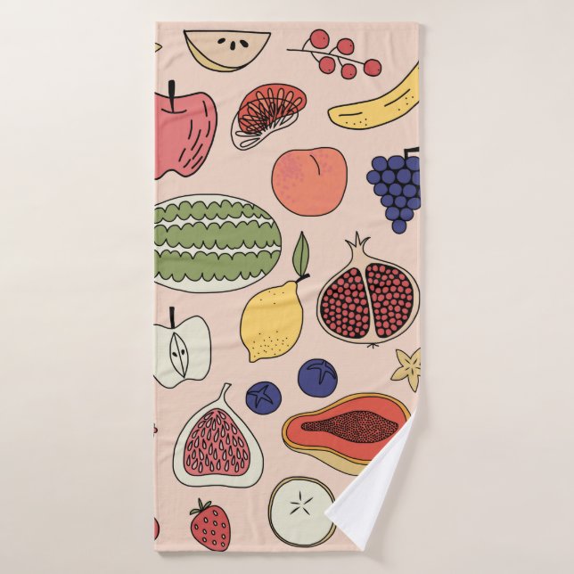 Toalha De Banho padrão desenhado pela fruta (Toalha de Banho)