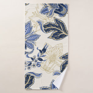 Toalha De Banho Padrão étnico uniforme com ornamento indiano. Vint