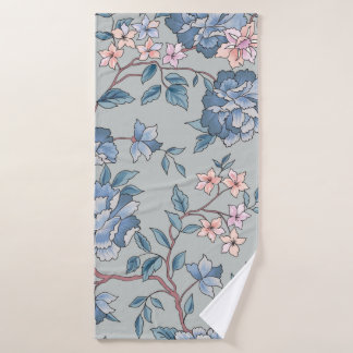Toalha De Banho Padrão floral. Flor de fundo sem soldadura. Flouri