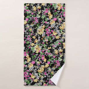 Toalha De Banho padrão floral uniforme de aquarela