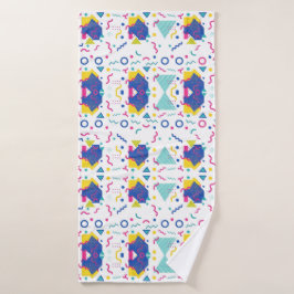 Toalha De Banho Padrão Geométrico de Retro Memphis