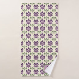 Toalha De Banho Padrão Ornamental Lily Motif