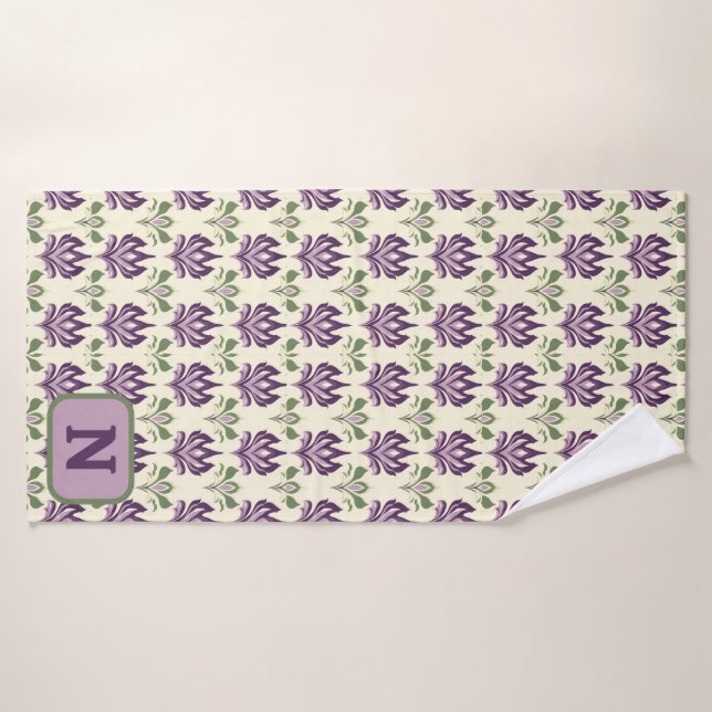 Toalha De Banho Padrão Ornamental Lily Motif (Toalha de Banho)