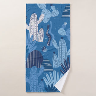 Toalha De Banho Padrão sem costura com cactos. Padrão de verão, ca