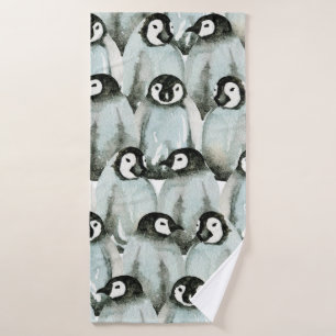 Toalha De Banho Padrão sem costura com pinguins bonitos