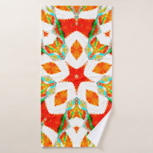 Toalha De Banho Padrão simétrico colorido, azulejo cerâmico