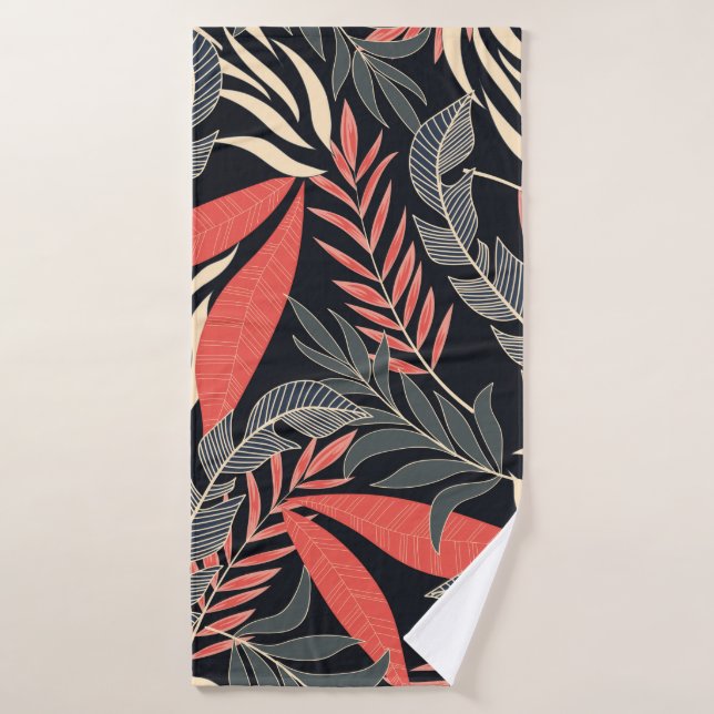 Toalha De Banho Padrão tropical sem costura de Verão com amarelo v (Toalha de Banho)