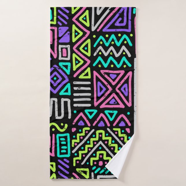 Toalha De Banho  padrão uniforme com linhas de abstrato. geométric (Toalha de Banho)