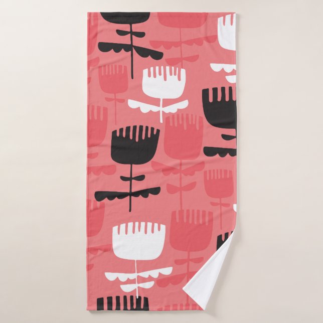 Toalha De Banho padrão uniforme das flores de abstrato tulipa (Toalha de Banho)
