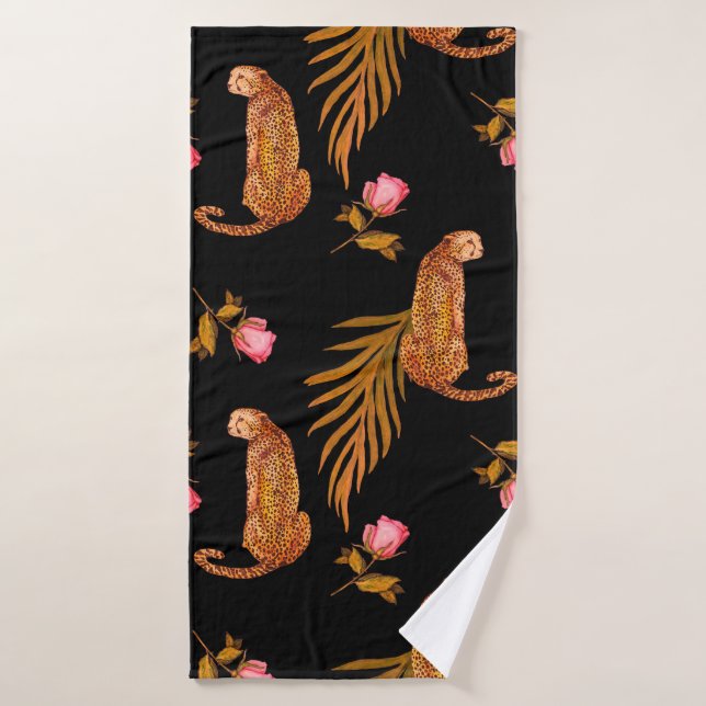 Toalha De Banho Padrão uniforme de aquarelas com guejos (Toalha de Banho)