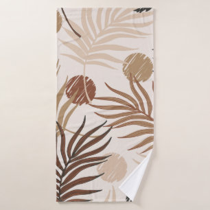 Toalha De Banho padrão uniforme de arte da palma em tons de terra