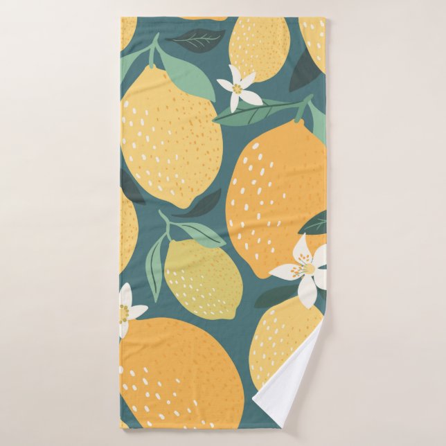 Toalha De Banho Padrão uniforme de frutas de limão (Toalha de Banho)