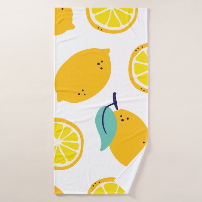 Toalha De Banho Padrão uniforme de frutas de limões (Toalha de Banho)
