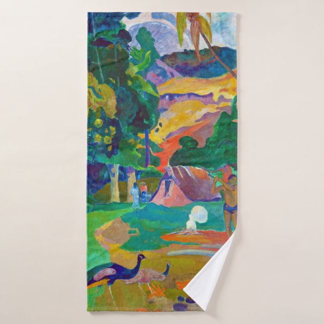Toalha De Banho Paisagem com Peacocks, Gauguin (Toalha de Banho)