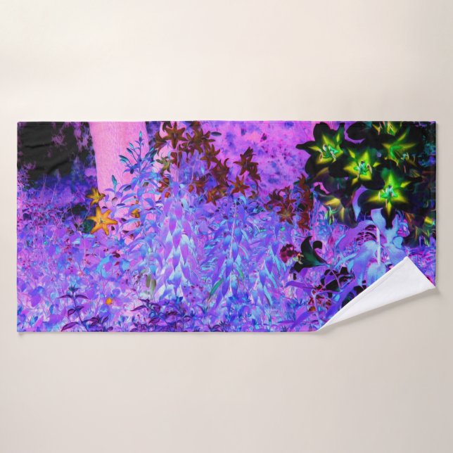 Toalha De Banho Paisagem de Black e Crimson Lily Garden (Toalha de Banho)