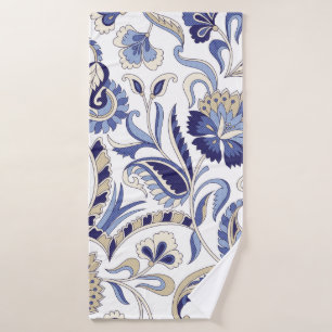 Toalha De Banho Paola azul indiana tradicional sem costura, padron