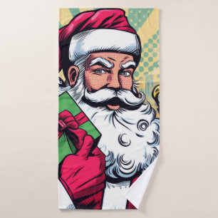 Toalha De Banho Papais noeis de banda desenhada/Natal