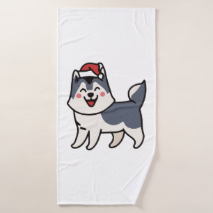 Toalha De Banho Papais noeis roucos Cachorro Lover Malamute