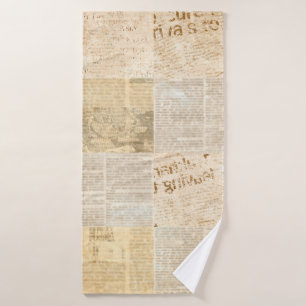 Toalha De Banho Papel de jornal que resgata o padrão de jornal env