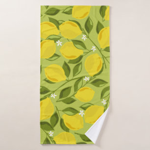 Toalha De Banho Papel de parede colorido para os limões desenhados
