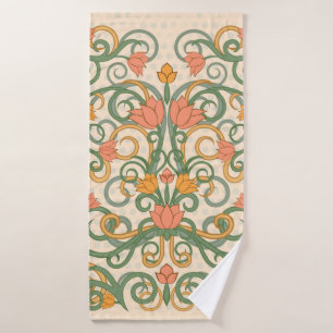 Toalha De Banho Papel de parede floral ao estilo art nouveau, Vint