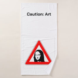 Toalha De Banho Paródia de Sinal de Trânsito da Mona Lisa Pop Art