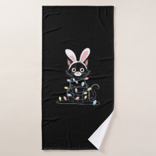 Toalha De Banho Páscoa de Gato Preto Pajama Desortações Páscoas En