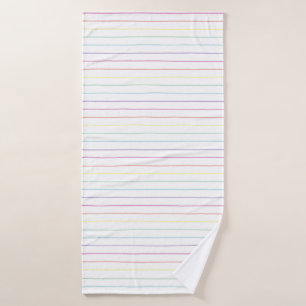 Toalha De Banho Pastel Rainbow Stripe Bath ou Beach Towel