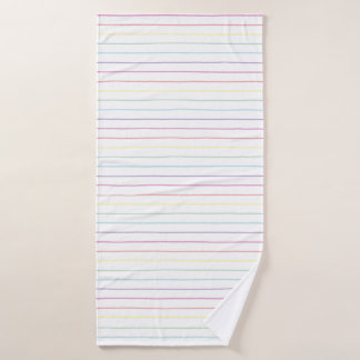 Toalha De Banho Pastel Rainbow Stripe Bath ou Beach Towel