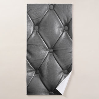 Toalha De Banho pattern of black genuine leather texture using as 