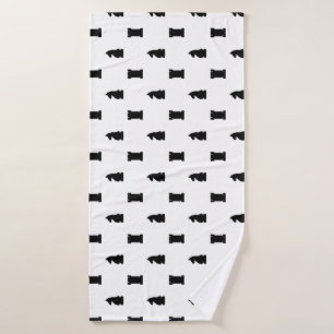 Toalha De Banho Peças de Xadrez Pretas Cavaleiro e Rook