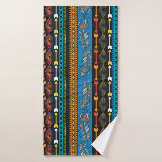Toalha De Banho Penas Étnicas: Embroiderme Boho Chic