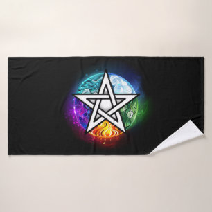 Toalha De Banho Pentagrama do Wiccan