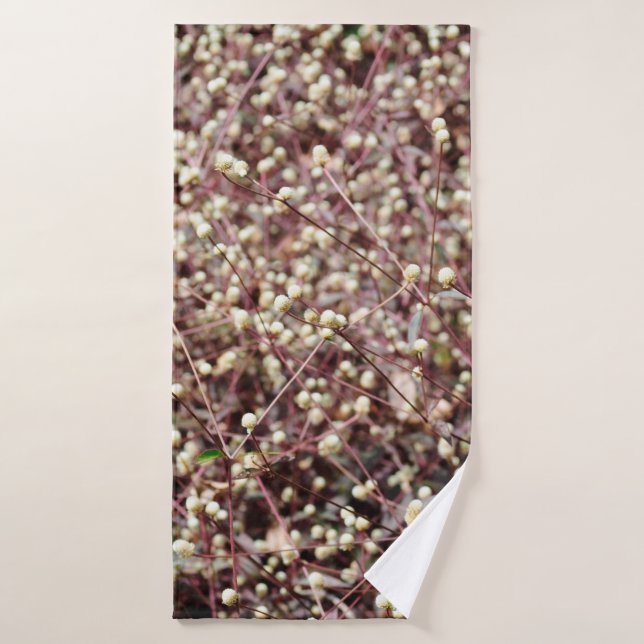 Toalha De Banho Pequena bolinha em forma de arbusto branco selvage (Toalha de Banho)
