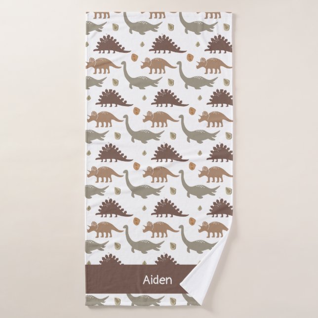 Toalha De Banho Pequeno Dino Personalizado (Toalha de Banho)
