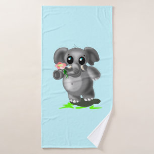 Toalha De Banho Pequeno Elefante Bonito