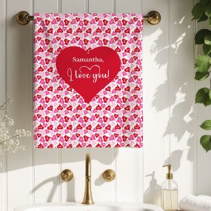 Toalha de Banho Personalizada Amor Corações Presen