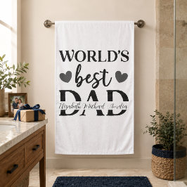 Toalha de Banho Personalizada Melhor Pai do Mundo
