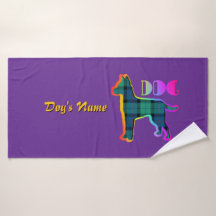 Personalize o logotipo DOG Rainbow Purple Xadrez D