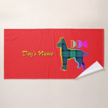 Personalize o logotipo DOG Rainbow Red Xadrez Dogu