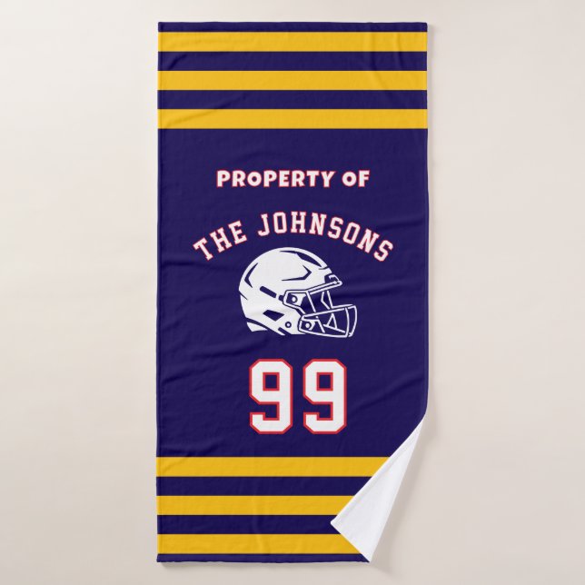 Toalha De Banho Personalized Sports Towel | Custom Football Player (Toalha de Banho)